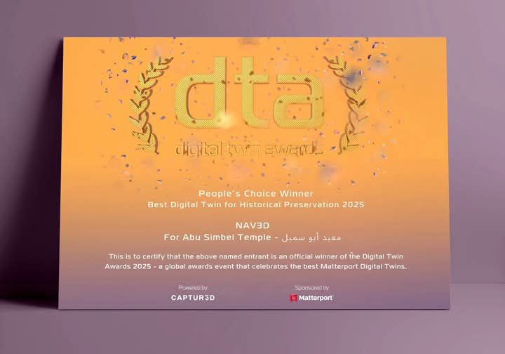 fb_img_17443760912281848708356422403439 فوز الجولة الافتراضية لمعبد أبو سمبل بجائزة أفضل جولة افتراضية للتوثيق الأثري وحفظ التراث في المسابقة العالمية التي تنظمها سنويًا شركة ماتربورت