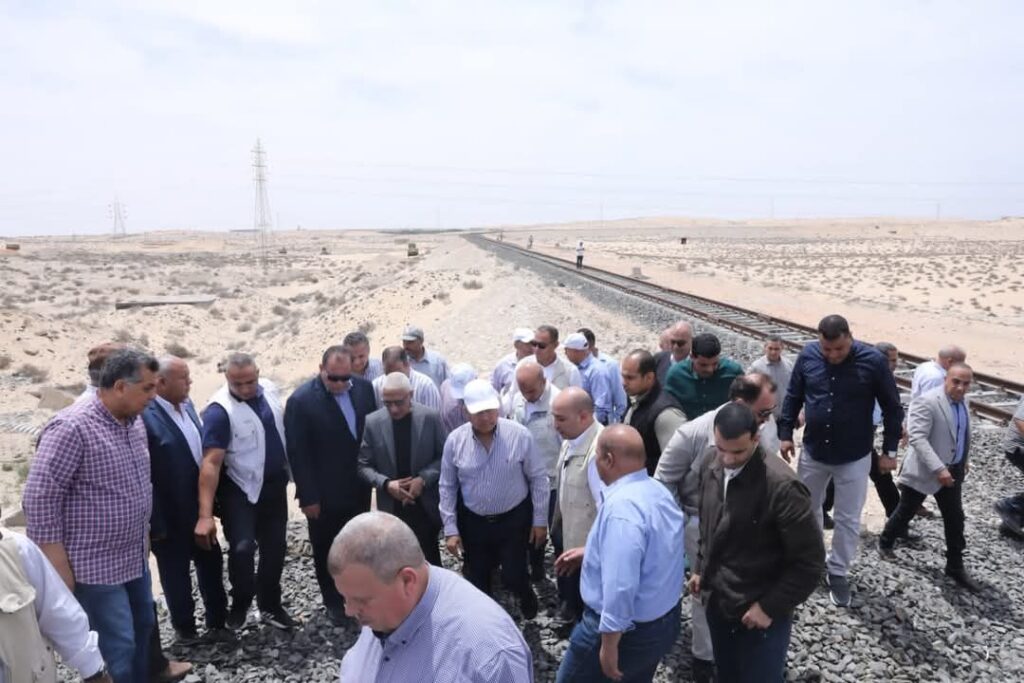 fb_img_17473805837684615049750848484243-1024x683 وزير الصناعة والنقل يتابع أعمال تنفيذ مشروع إنشاء خط سكة حديد بئر العبد / العريش / جنوبًا رأس النقب (مطار طابا) بطول  341 كيلومترًا