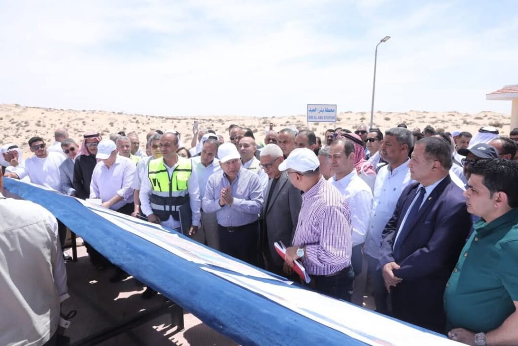 fb_img_17473805888869190145447080346847-1024x683 وزير الصناعة والنقل يتابع أعمال تنفيذ مشروع إنشاء خط سكة حديد بئر العبد / العريش / جنوبًا رأس النقب (مطار طابا) بطول  341 كيلومترًا