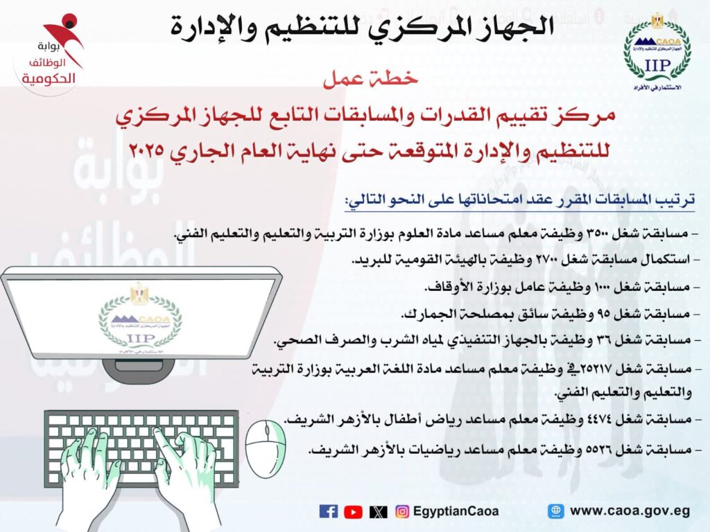 fb_img_17500082165051367889576613691610-1024x768 رئيس الجهاز المركزي للتنظيم والإدارة يعلن ترتيب امتحانات مسابقات التوظيف بالجهاز الإداري للدولة المقرر إجراؤها حتى نهاية العام الجاري
