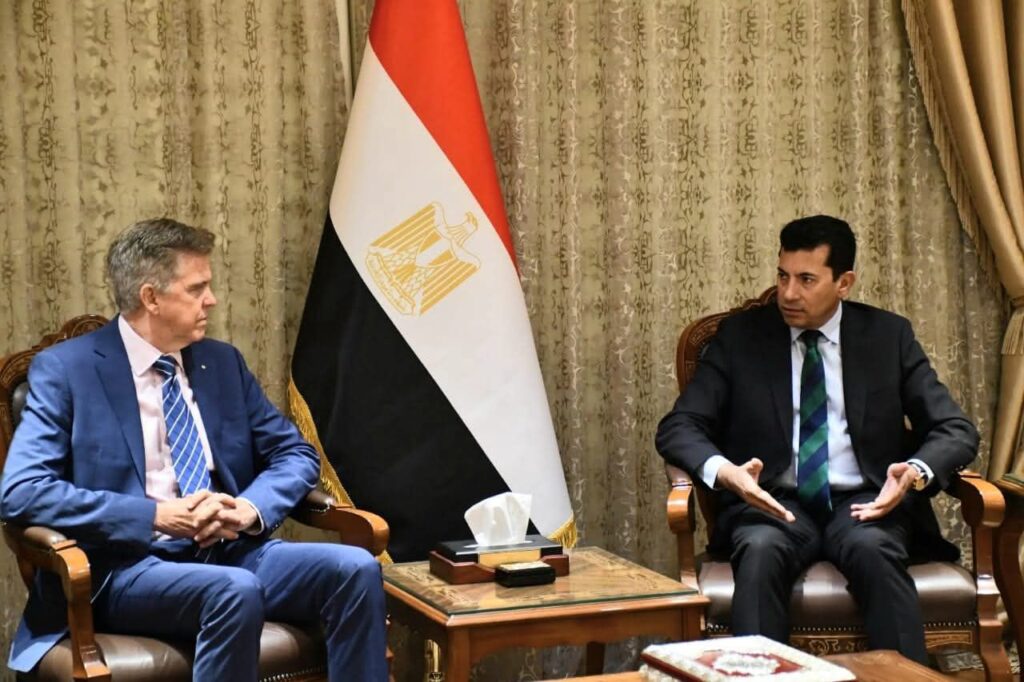 fb_img_17514506634328792225301936159393-1024x682 على هامش حضوره لمصر لمتابعة تنظيم مصر لسلسلة كأس العالم للخماسي الحديث..⚫️ وزير الرياضة يلتقي رئيس الاتحاد الدولي للخماسي الحديث