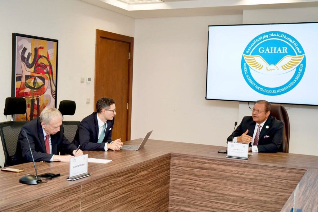 fb_img_17537724788926055061080554165090-1024x682 رئيس الهيئة العامة للاعتماد والرقابة الصحية يستقبل ممثلي “منظمة دعم أداء النظم الصحية والابتكار العالمية – Aceso Global” لبحث آفاق التعاون في دمج القطاع الخاص ضمن منظومة التأمين الصحي الشامل وتعزيز خدمات الرعاية الأولية