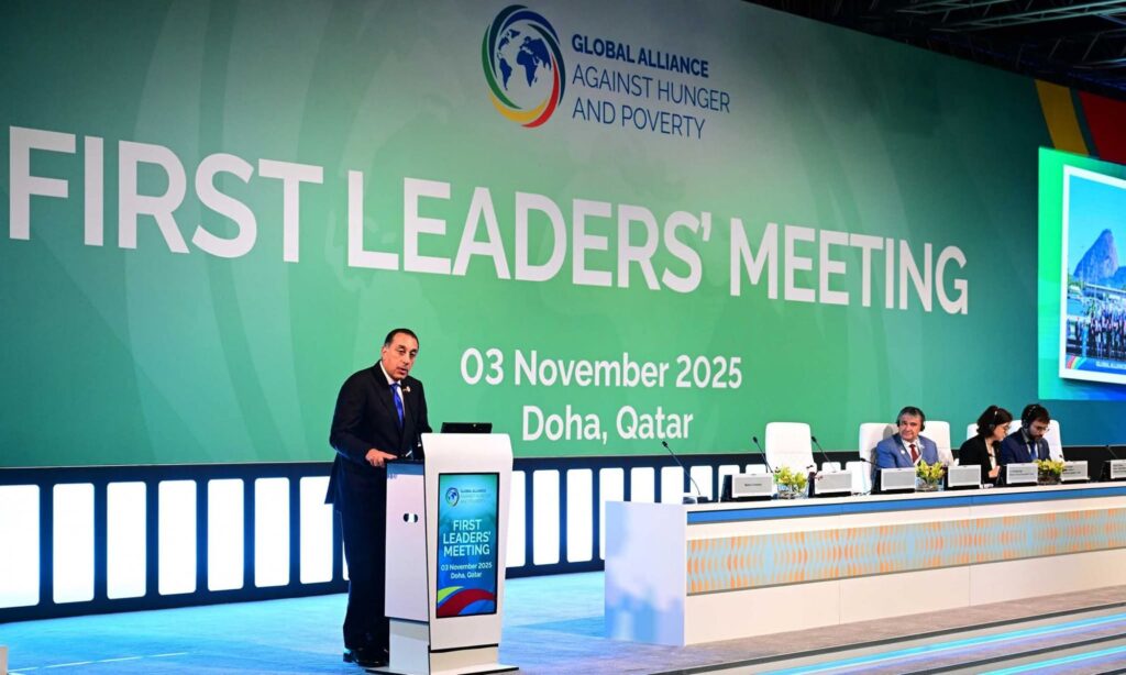 fb_img_17621581080524453512592977567484-1024x614 رئيس الوزراء يشارك نيابة عن فخامة الرئيس في القمة الأولى لقادة التحالف العالمي لمكافحة الجوع والفقر بالدوحة