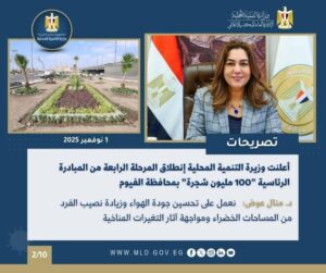 fb_img_17625062462514905860643610897664-300x251 أبرز أنشطة وزارة التنمية المحلية خلال أسبوع:-  وزيرة التنمية المحلية تعلن عن انطلاق فعاليات المرحلة الرابعة من المبادرة الرئاسية لزراعة 100 مليون شجرة بمحافظة  الفيوم