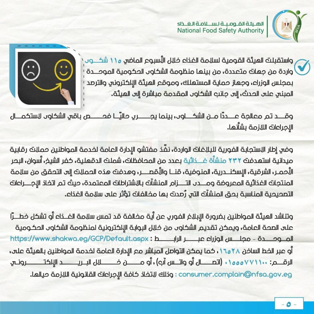 fb_img_17705392561563900958027209561123-1024x1024 المركز الإعلامي للهيئة القومية لسلامة الغذاء يصدر تقريره الأسبوعي الخامس لعام 2026 خلال الأسبوع الماضي ….