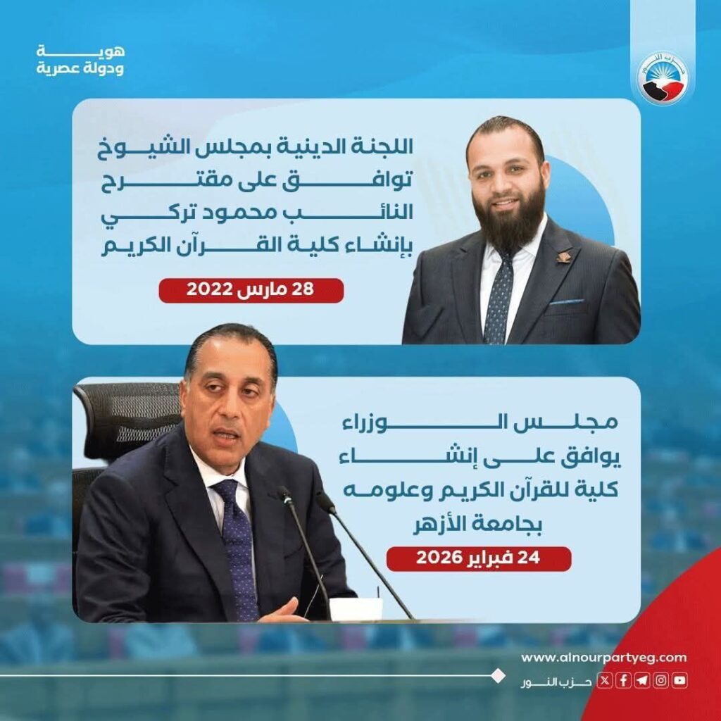 fb_img_17720944391523415345603268647708-1024x1024 بناءً على مقترح النائب محمود تركي عن حزب النورمجلس الوزراء يقرر إنشاء كلية القرآن الكريم بجامعة الأزهر