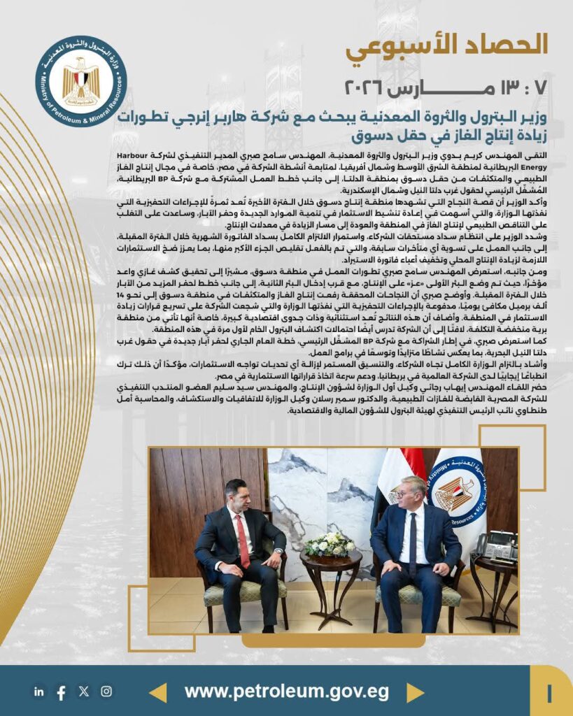 fb_img_1773499252659999362197822204554-819x1024 أصدرت وزارة البترول والثروة المعدنية الحصاد الأسبوعي حول أبرز أنشطة الوزارة خلال الأسبوع المنقضي