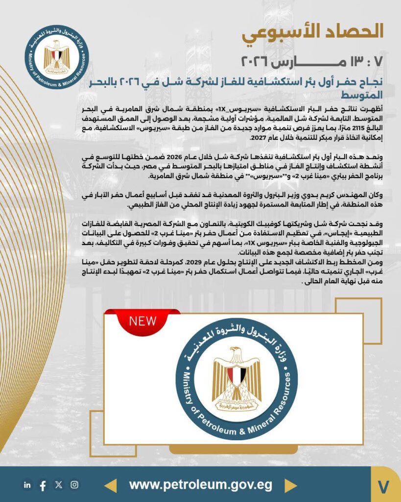 fb_img_17734992667307130325053148616895-819x1024 أصدرت وزارة البترول والثروة المعدنية الحصاد الأسبوعي حول أبرز أنشطة الوزارة خلال الأسبوع المنقضي