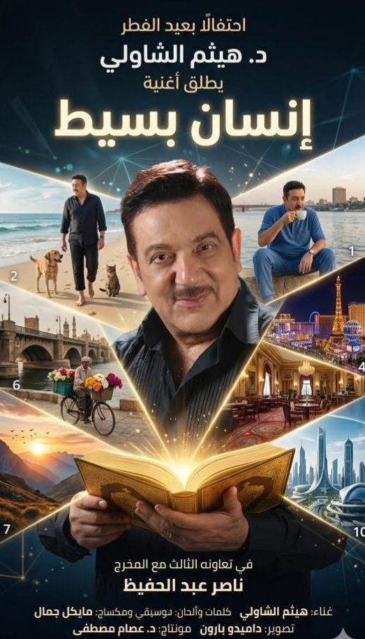 النجم هيثم الشاولي والمخرج ناصر عبد الحفيظ يطلقان كليب “إنسان بسيط” في ثالث أيام عيد الفطر المبارك