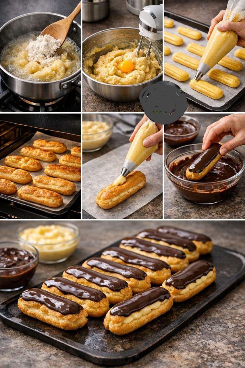 أسرار الإكلير اللي المحلات مخبياها… هيطلع معاكي مظبوط من أول مرة!”