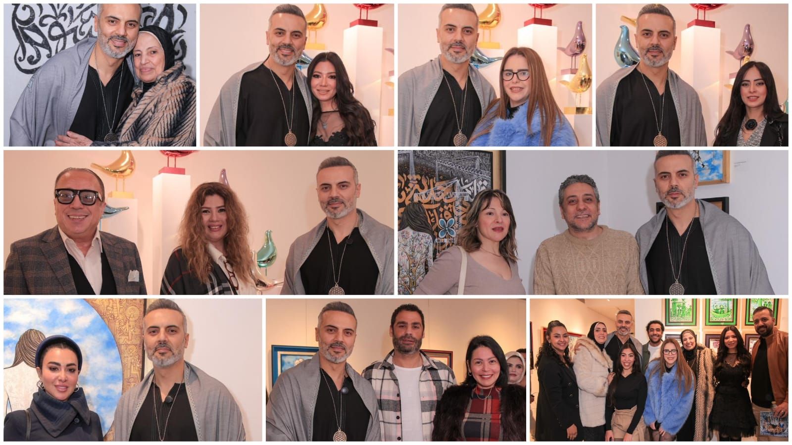 بالصور.. رانيا فريد شوقي وداليا البحيري ولقاء الخميسي في معرض “بناء الإنسانية” لأحمد فريد بالزمالك