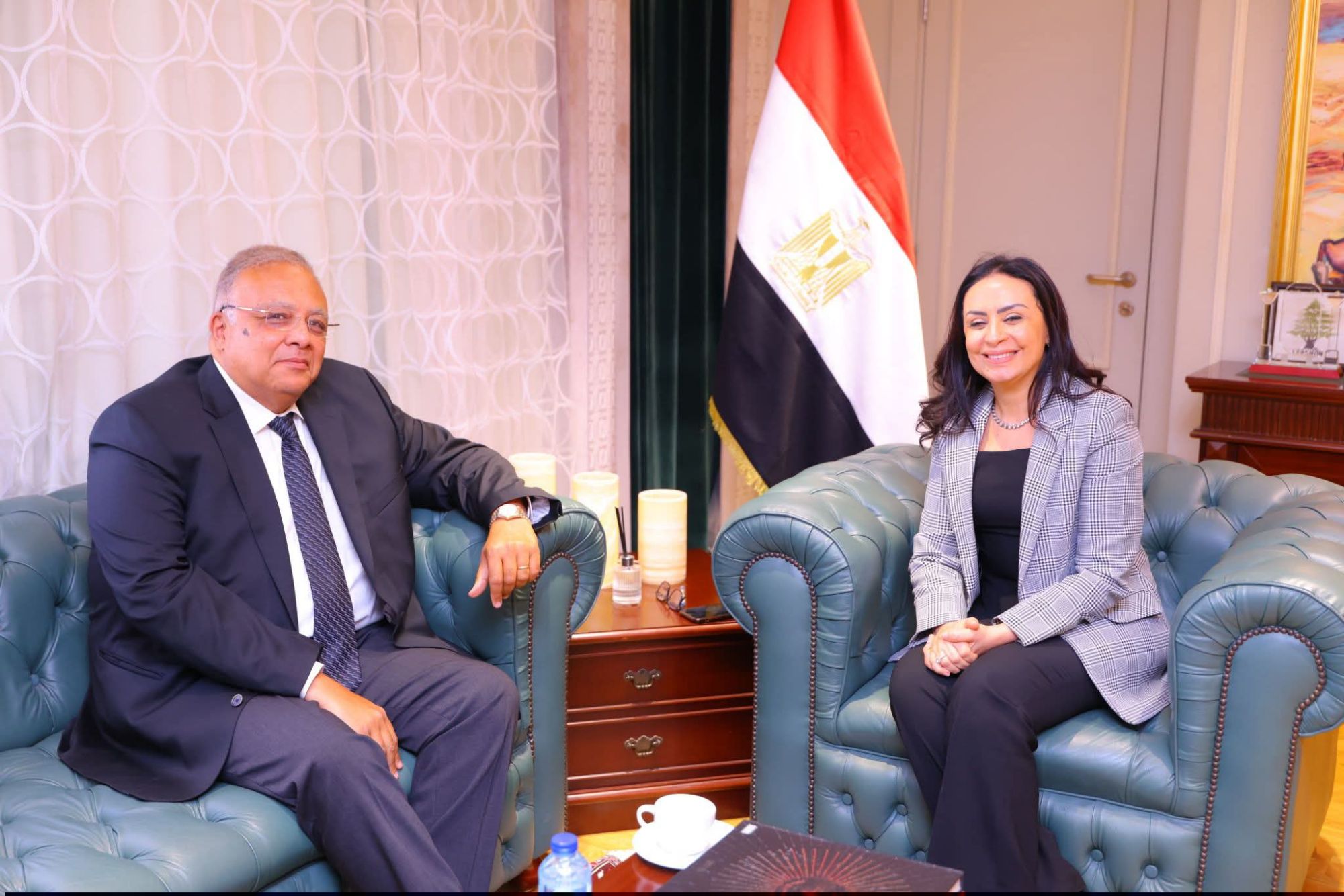 وزيرة التضامن الاجتماعي تلتقي رئيس المجلس القومي لحقوق الإنسان