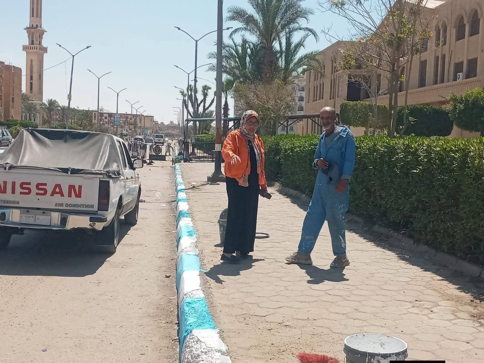 رئاسة حى فيصل بالسويس  تتابع الخدمات بقرية يوسف السباعى