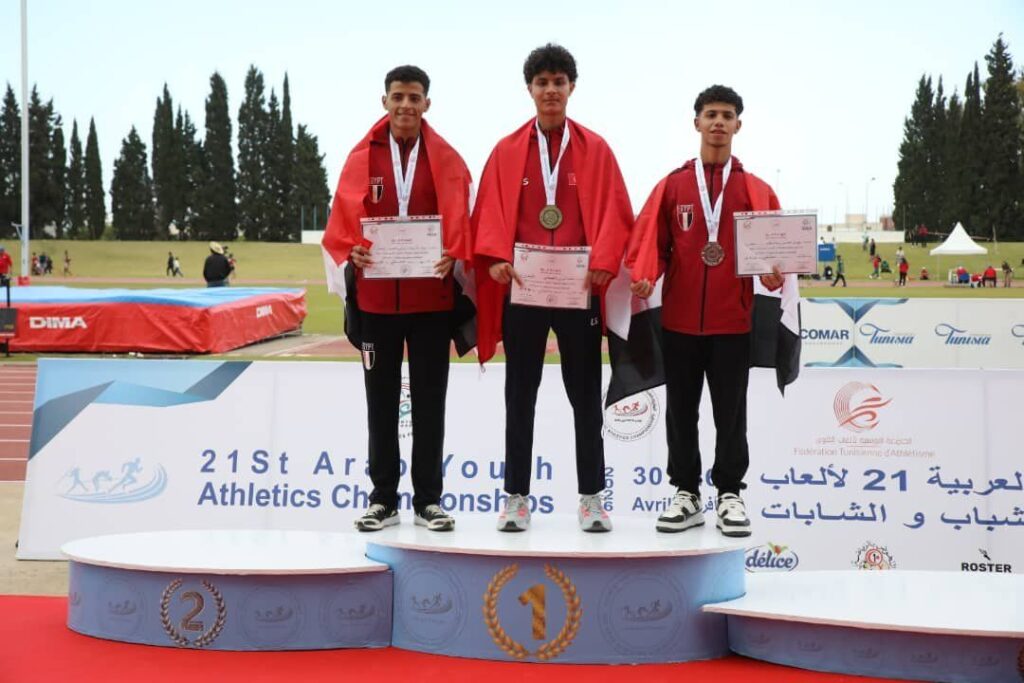 img-20260426-wa0066799627303892740519-1024x683 ابطال مصر تتصدر اليوم الأول بالبطولة العربية لألعاب القوى للشباب في رادس