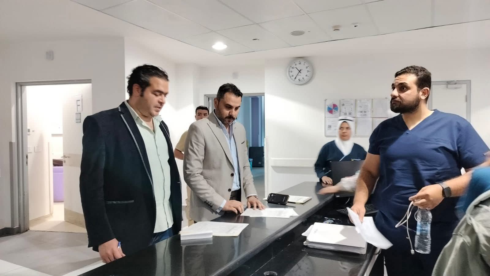 إستمرار الجولات الميدانيه بقيادة دكتور عطية بمجمع السويس الطبى