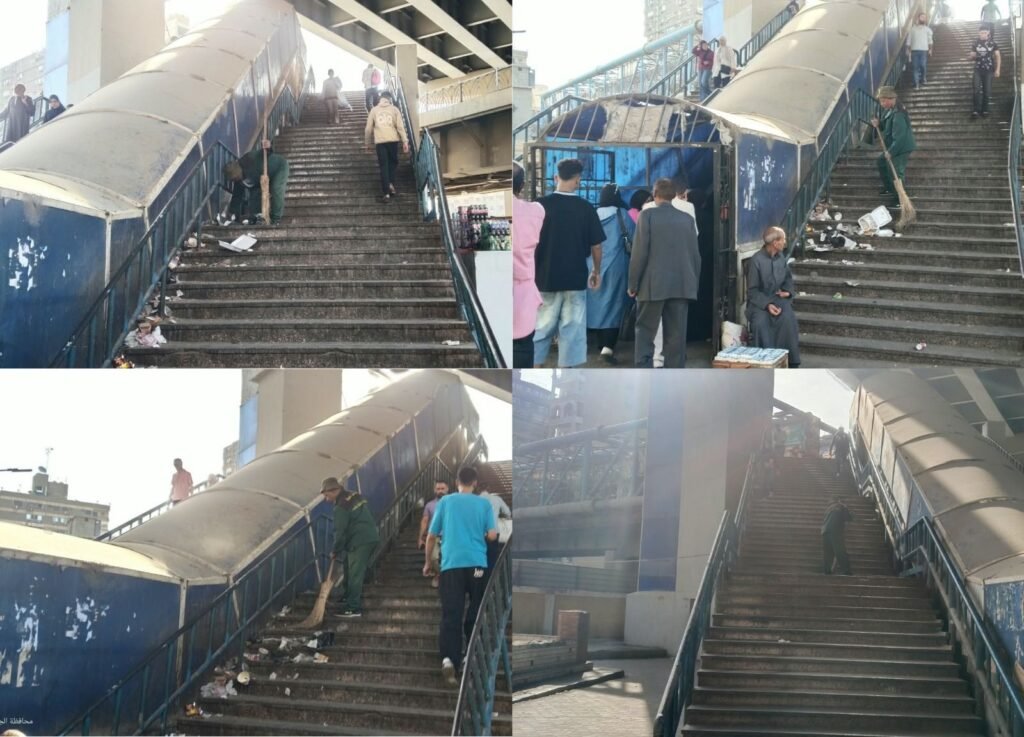 IMG-20261013-WA0095-1024x737 هيئة نظافة وتجميل الجيزة ترفع كفاءة النظافة لكباري المشاة بنطاق احياء امبابه والعجوزة والعمرانية.