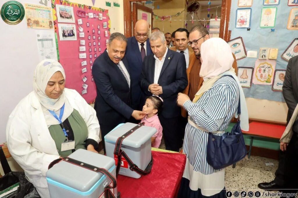IMG-20261025-WA0052-1024x682 محافظ الشرقية يرافقه وكيل وزارة الصحة يطلق شارة بدء الحملة القومية للتطعيم ضد الحصبة والحصبة الألمانية