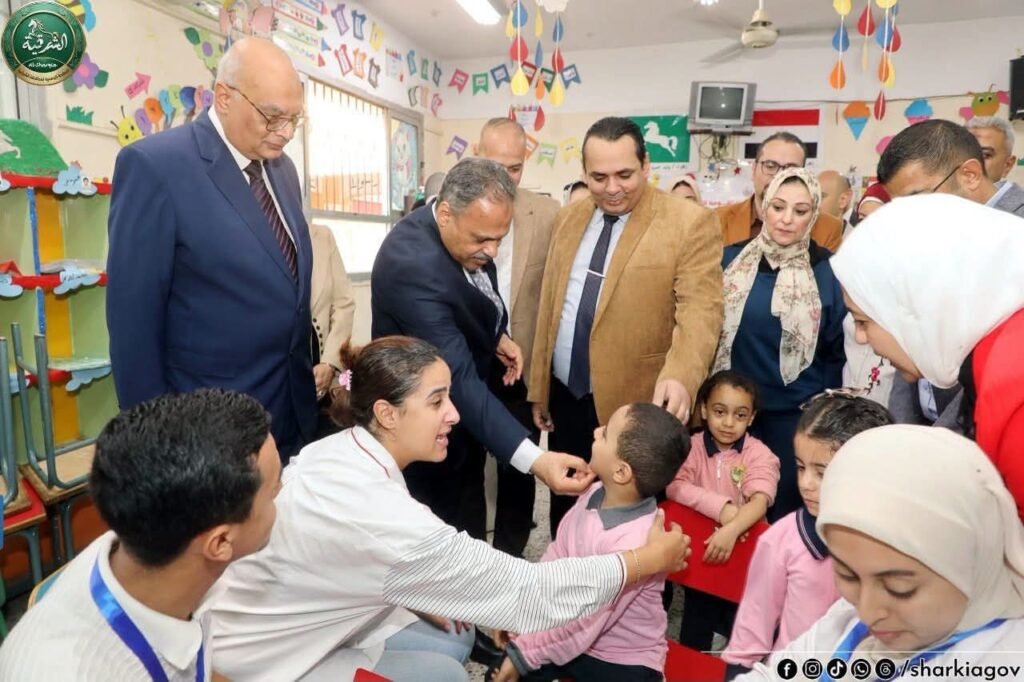 IMG-20261025-WA0053-1024x682 محافظ الشرقية يرافقه وكيل وزارة الصحة يطلق شارة بدء الحملة القومية للتطعيم ضد الحصبة والحصبة الألمانية